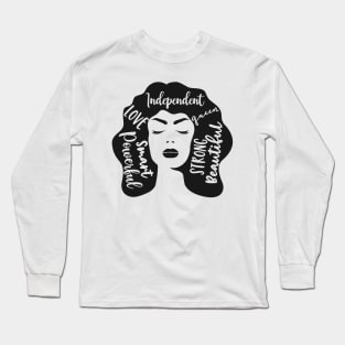 Smart Strong Powerful Beautiful Independent Black Queen Long Sleeve T-Shirt